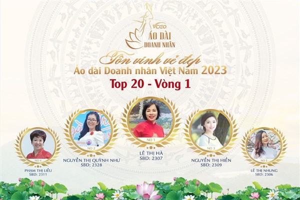 Top 20 thí sinh xuất sắc vượt qua vòng 1 cuộc thi - Tôn vinh vẻ đẹp áo dài Doanh nhân Việt Nam 2023
