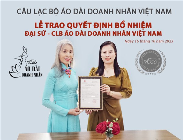 Quyết định bổ nhiệm Đại sứ CLB Áo dài Doanh nhân Việt Nam, Khu vực Hồ Chí Minh